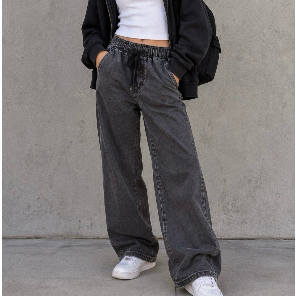 Old Navy Girls Black High Rise Baggy Denim Jeans Size XS